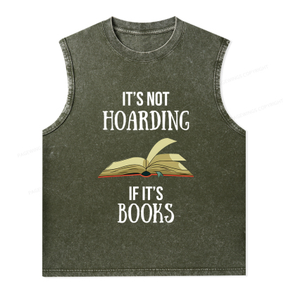 Pagewings It's Not Hoarding If It's Books Unisex Washed Tank Top