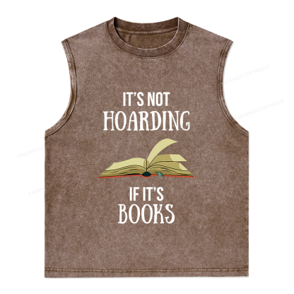 Pagewings It's Not Hoarding If It's Books Unisex Washed Tank Top