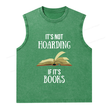 Pagewings It's Not Hoarding If It's Books Unisex Washed Tank Top