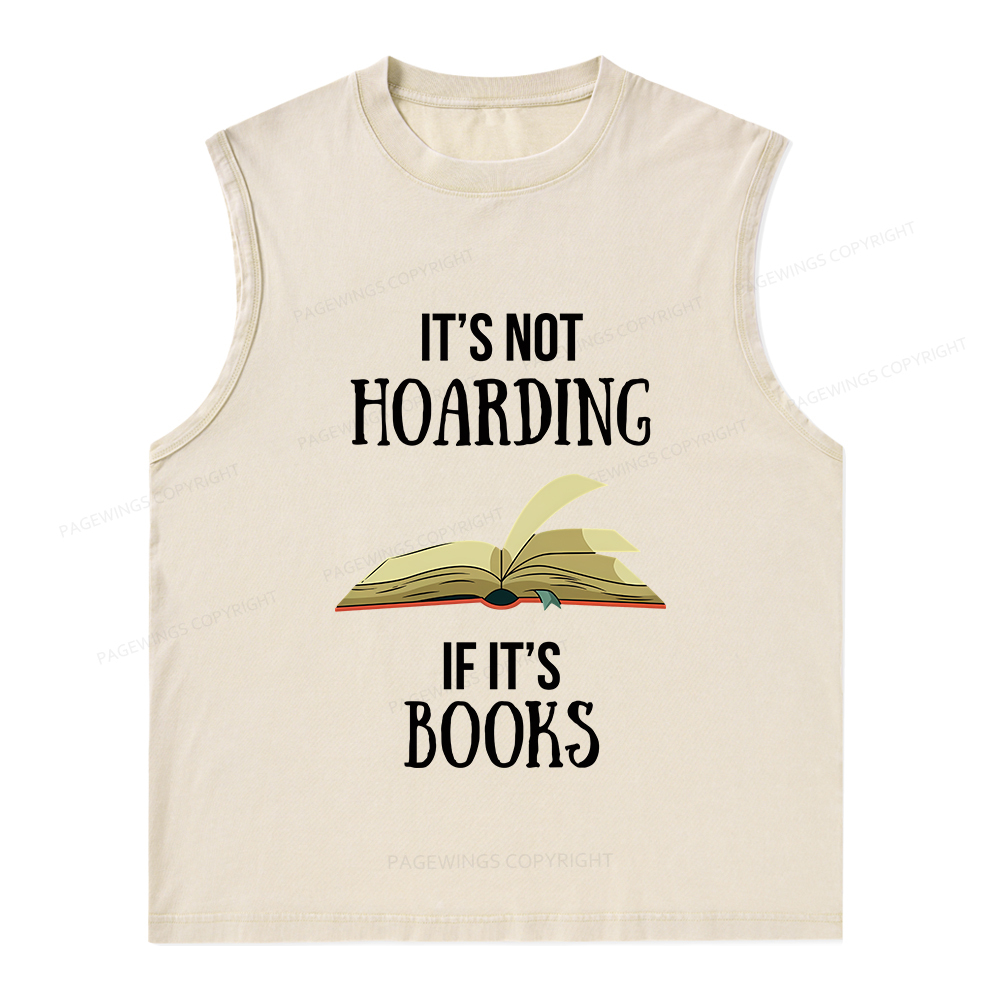 Pagewings It's Not Hoarding If It's Books Unisex Washed Tank Top