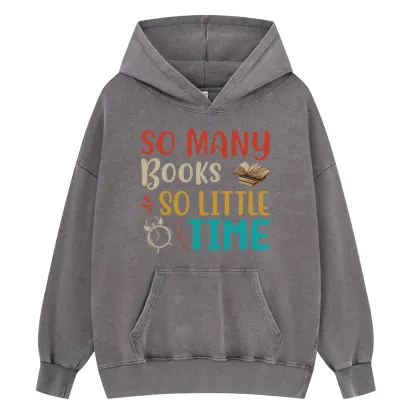 Pagewings So Many Books So Little Time Unisex Washed Hoodie