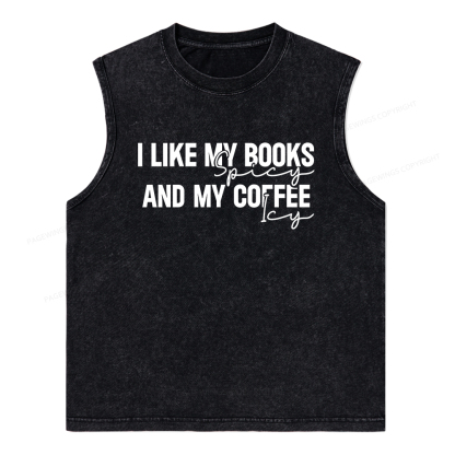 Pagewings I Like My Books And My Coffee Unisex Washed Tank Top