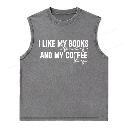 Pagewings I Like My Books And My Coffee Unisex Washed Tank Top