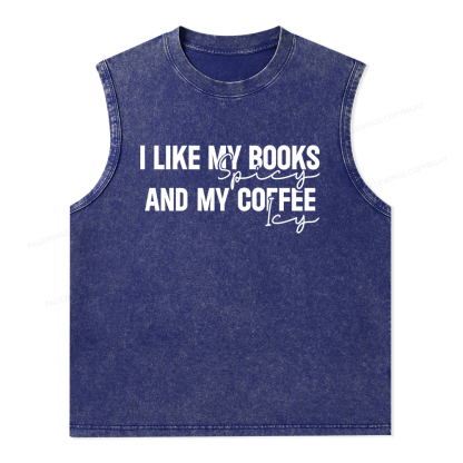 Pagewings I Like My Books And My Coffee Unisex Washed Tank Top