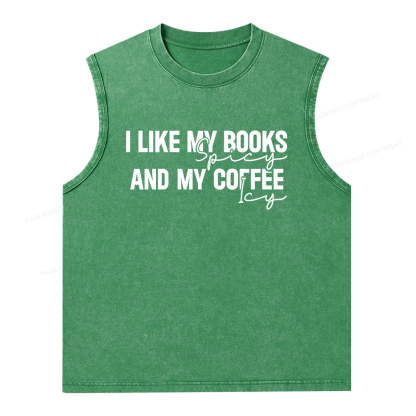 Pagewings I Like My Books And My Coffee Unisex Washed Tank Top