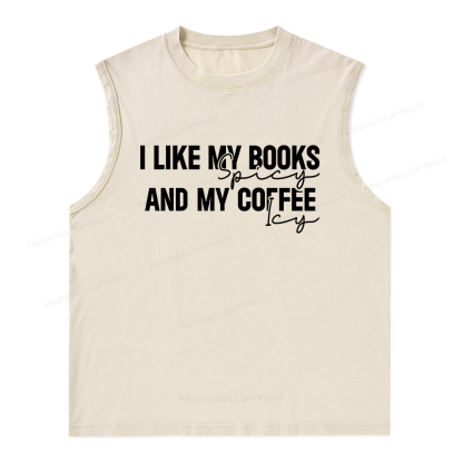 Pagewings I Like My Books And My Coffee Unisex Washed Tank Top