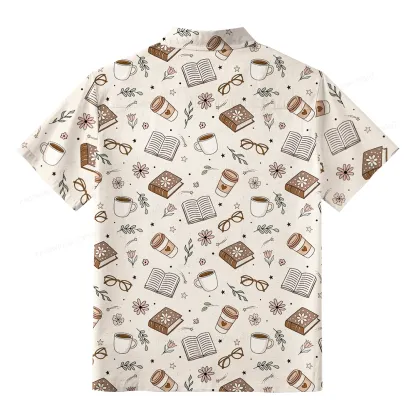 Pagewings Coffee book Rainy Day Unisex Hawaiian Shirt