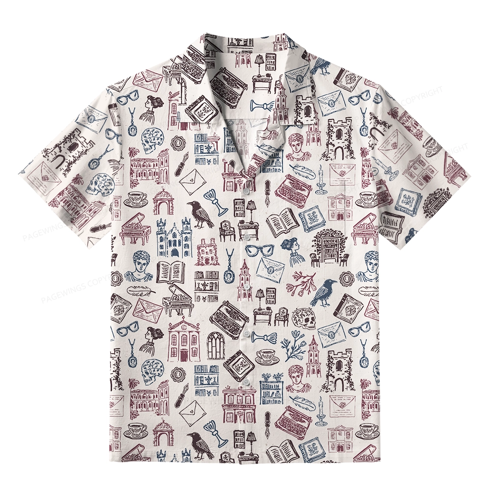 Pagewings Bookish Book Lovers Unisex Hawaiian Shirt