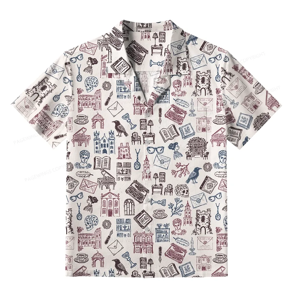 Pagewings Bookish Book Lovers Unisex Hawaiian Shirt