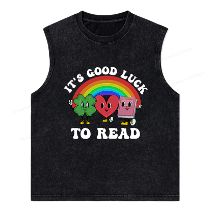 Pagewings St. Patrick's Day Librarian Unisex Washed Tank Top
