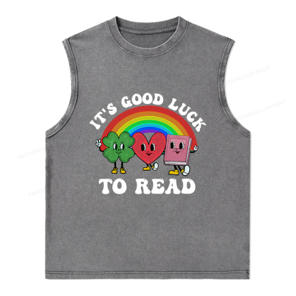 Pagewings St. Patrick's Day Librarian Unisex Washed Tank Top