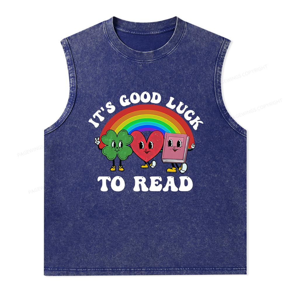 Pagewings St. Patrick's Day Librarian Unisex Washed Tank Top