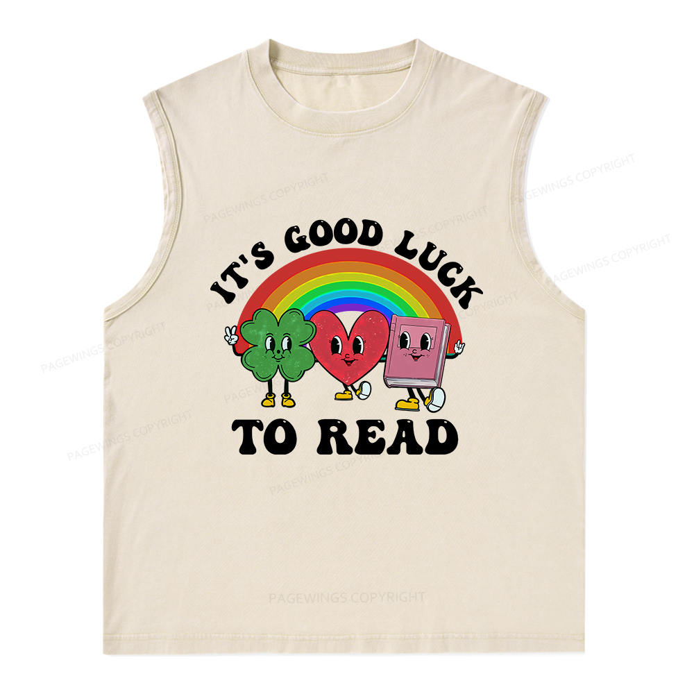 Pagewings St. Patrick's Day Librarian Unisex Washed Tank Top