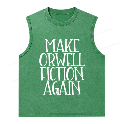 Pagewings Make Orwell Fiction Again Unisex Washed Tank Top