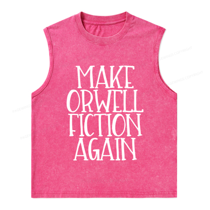 Pagewings Make Orwell Fiction Again Unisex Washed Tank Top