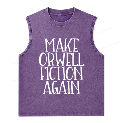 Pagewings Make Orwell Fiction Again Unisex Washed Tank Top