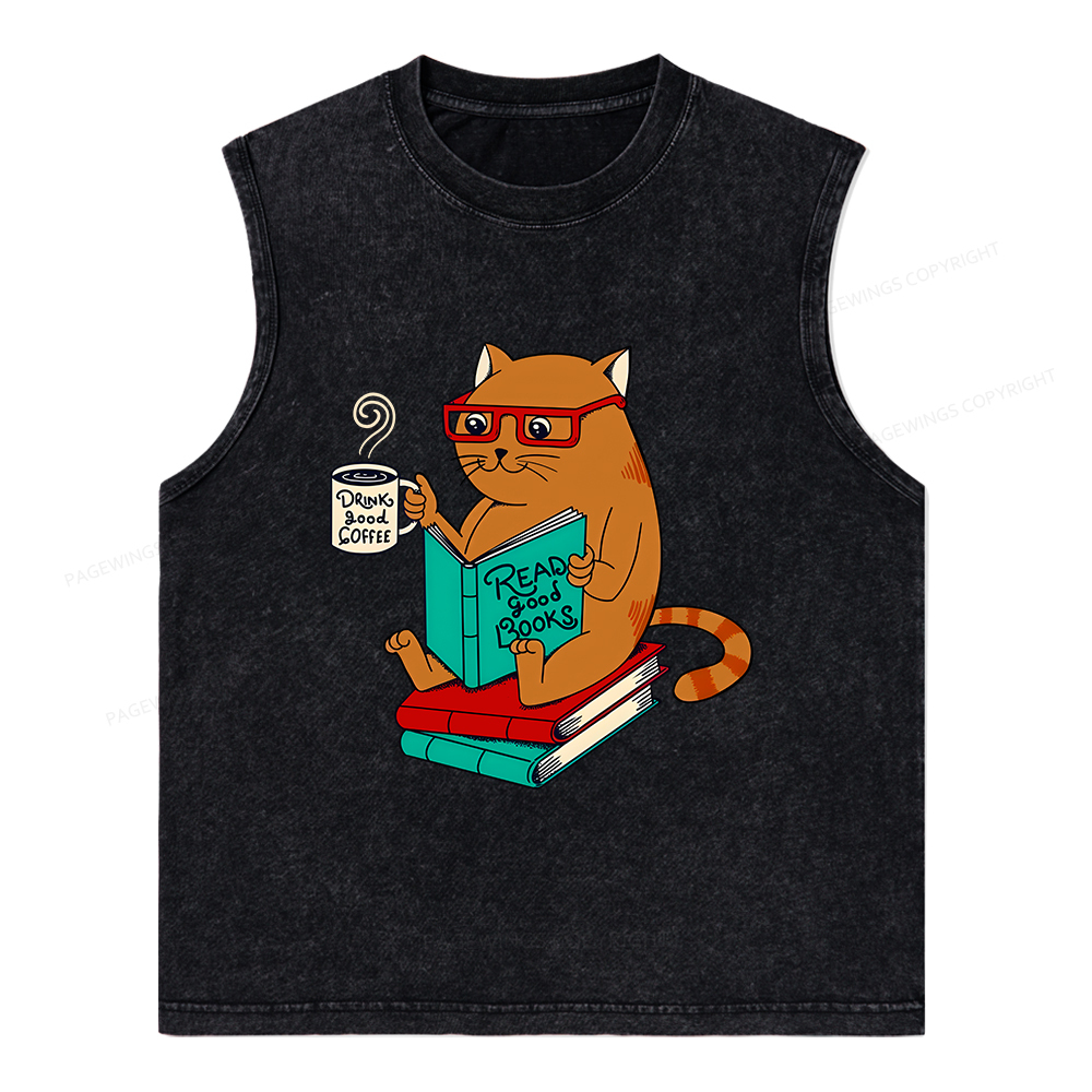 Pagewings Read Good Books Unisex Washed Tank Top