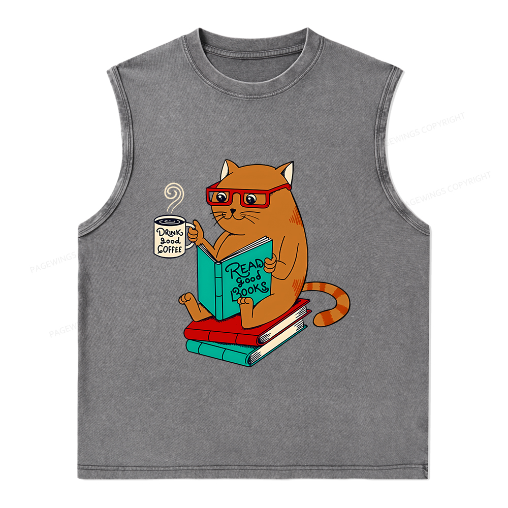 Pagewings Read Good Books Unisex Washed Tank Top