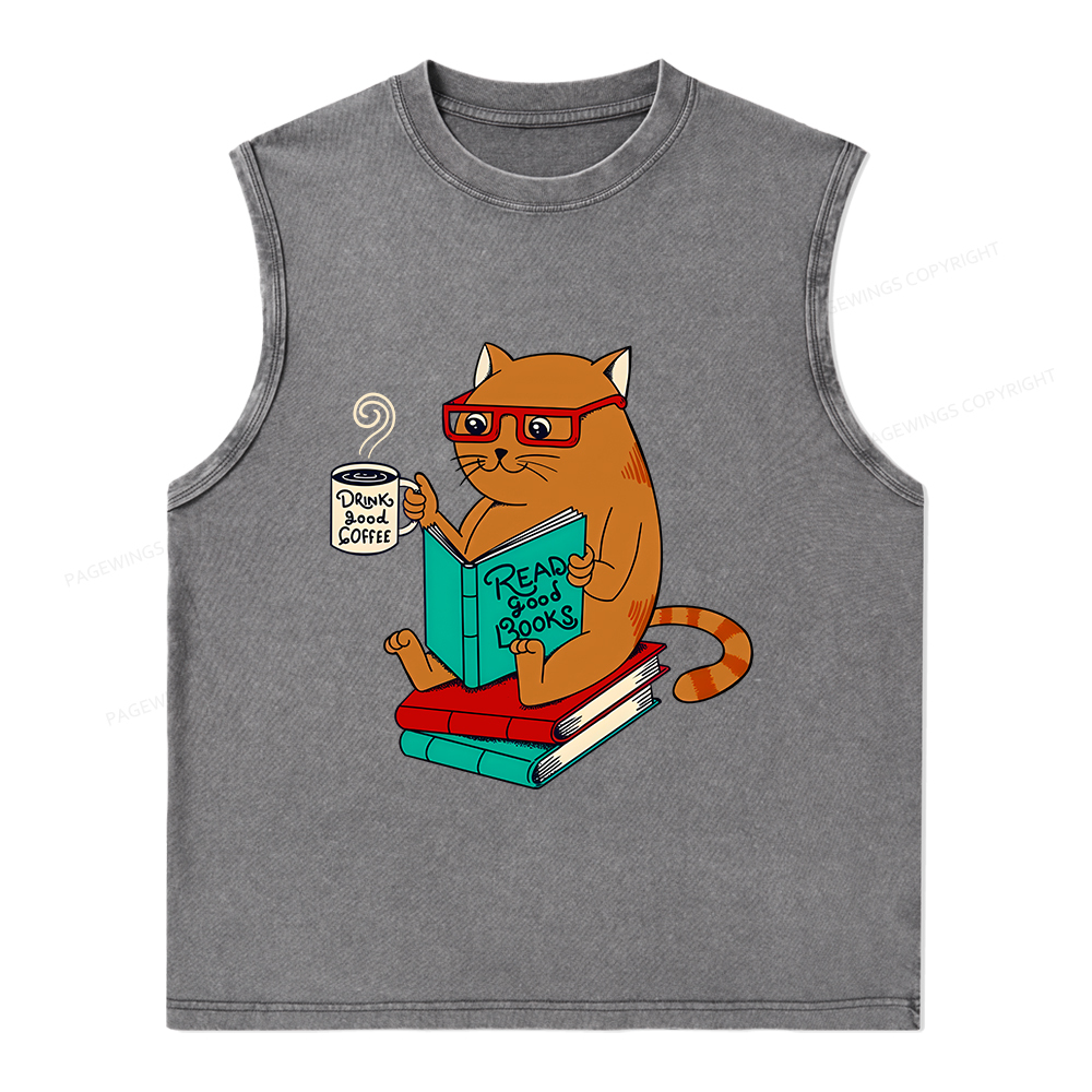 Pagewings Read Good Books Unisex Washed Tank Top