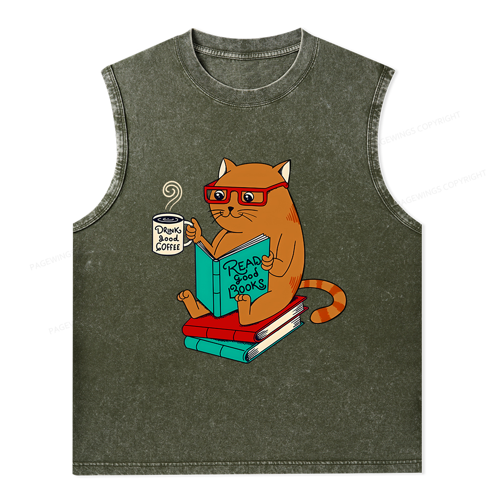 Pagewings Read Good Books Unisex Washed Tank Top