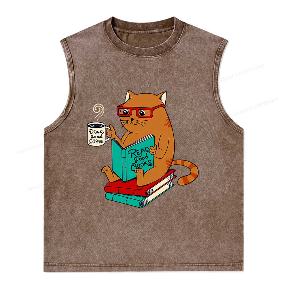Pagewings Read Good Books Unisex Washed Tank Top