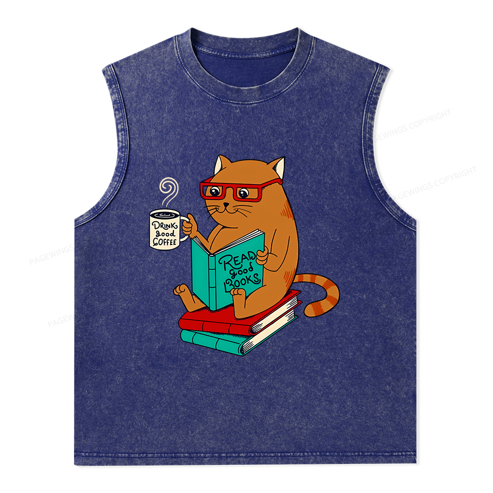 Pagewings Read Good Books Unisex Washed Tank Top