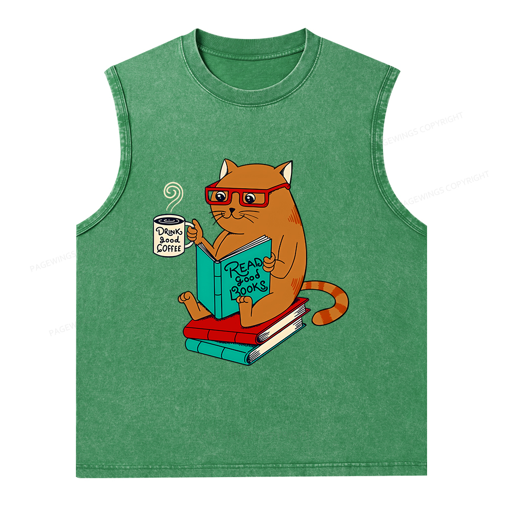 Pagewings Read Good Books Unisex Washed Tank Top