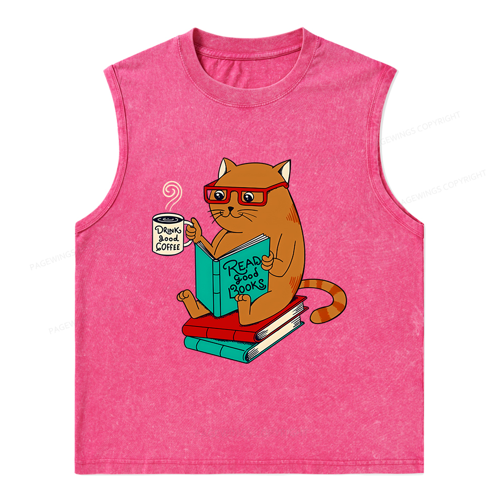 Pagewings Read Good Books Unisex Washed Tank Top