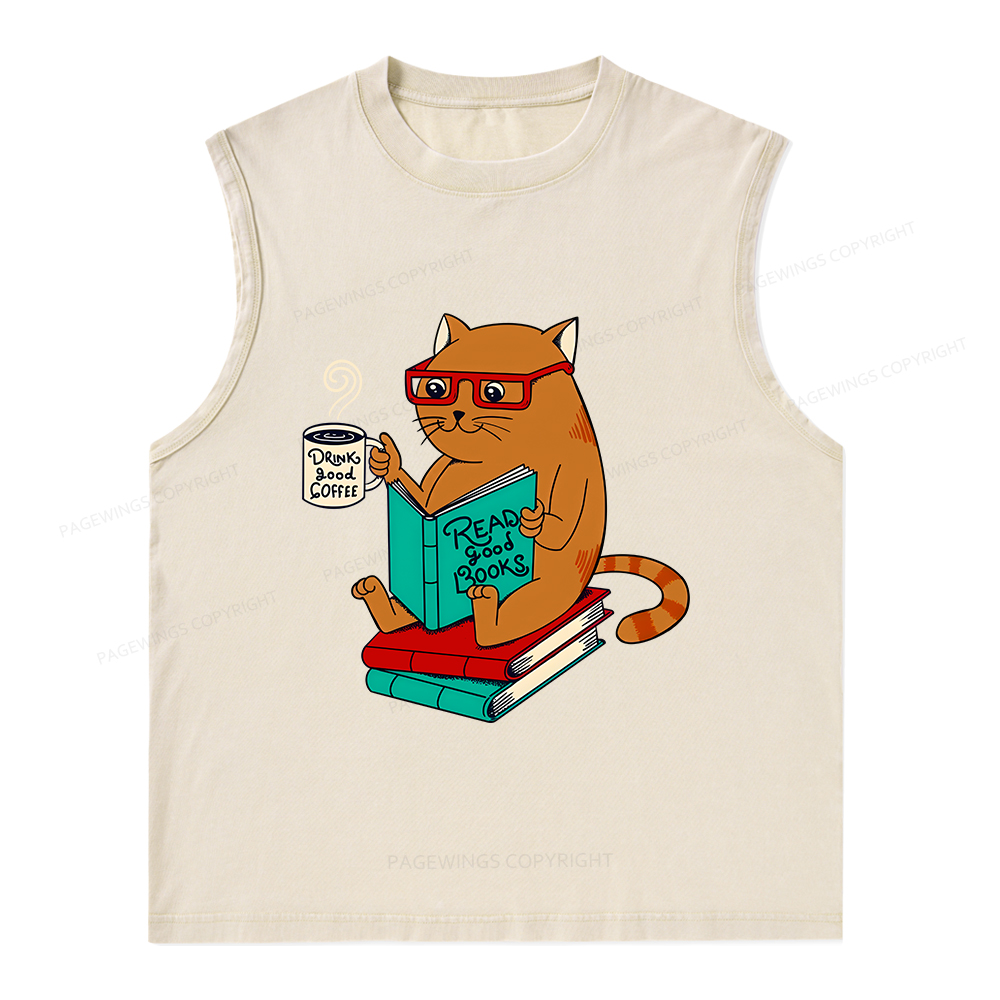 Pagewings Read Good Books Unisex Washed Tank Top