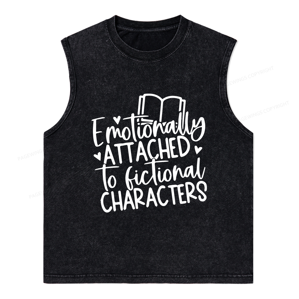 Pagewings Emotionally Attached To Fictional Characters Unisex Washed Tank Top