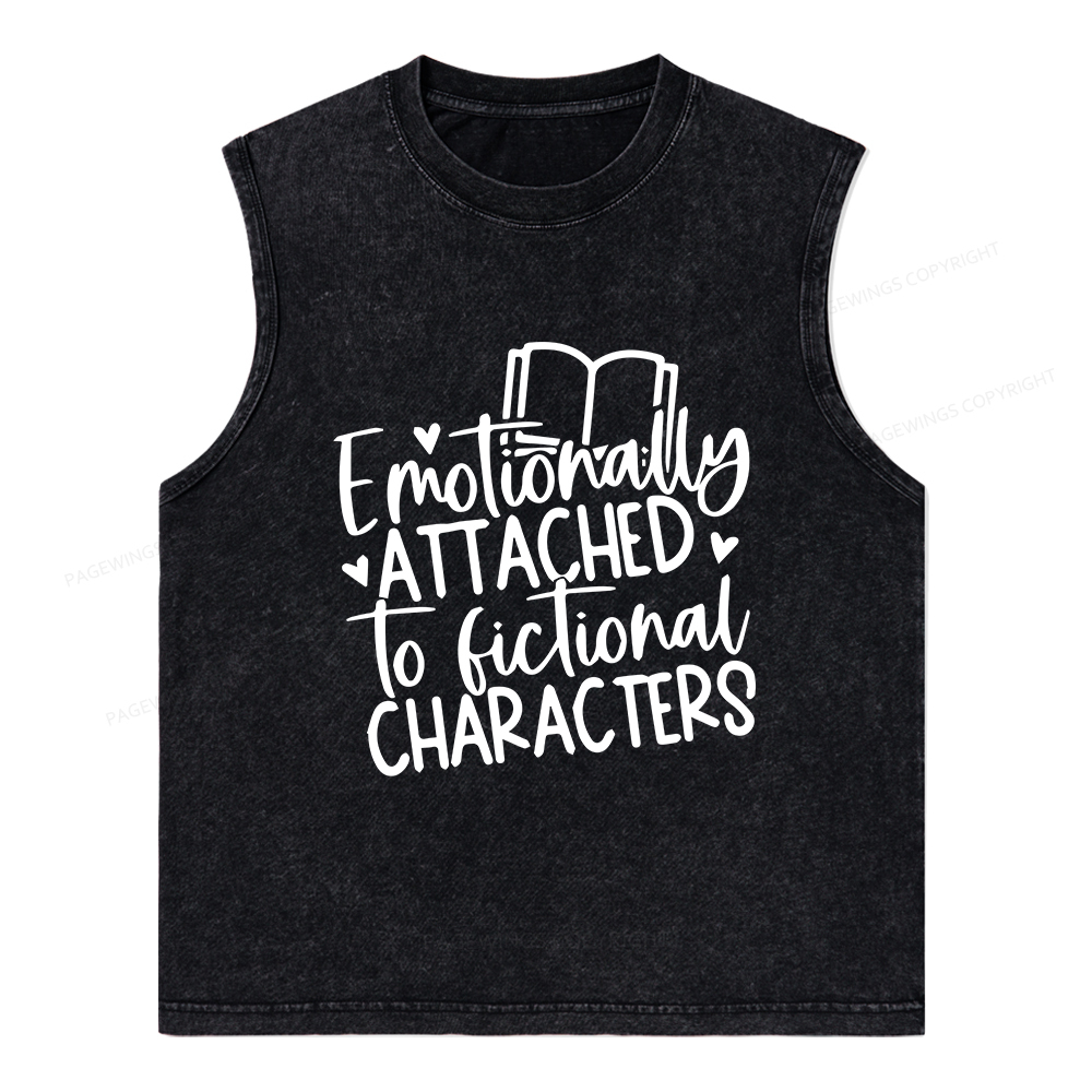 Pagewings Emotionally Attached To Fictional Characters Unisex Washed Tank Top