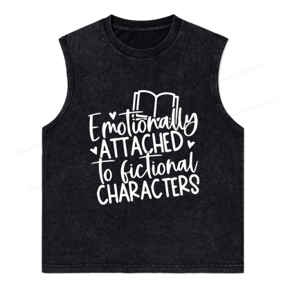 Pagewings Emotionally Attached To Fictional Characters Unisex Washed Tank Top