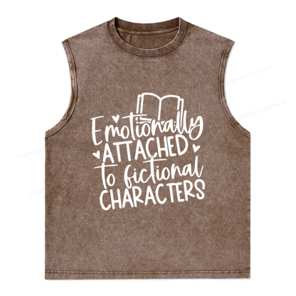 Pagewings Emotionally Attached To Fictional Characters Unisex Washed Tank Top