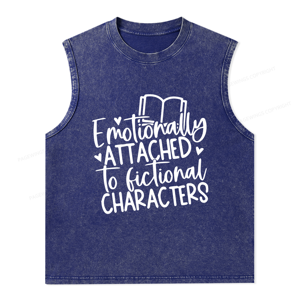Pagewings Emotionally Attached To Fictional Characters Unisex Washed Tank Top