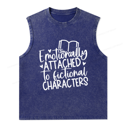 Pagewings Emotionally Attached To Fictional Characters Unisex Washed Tank Top