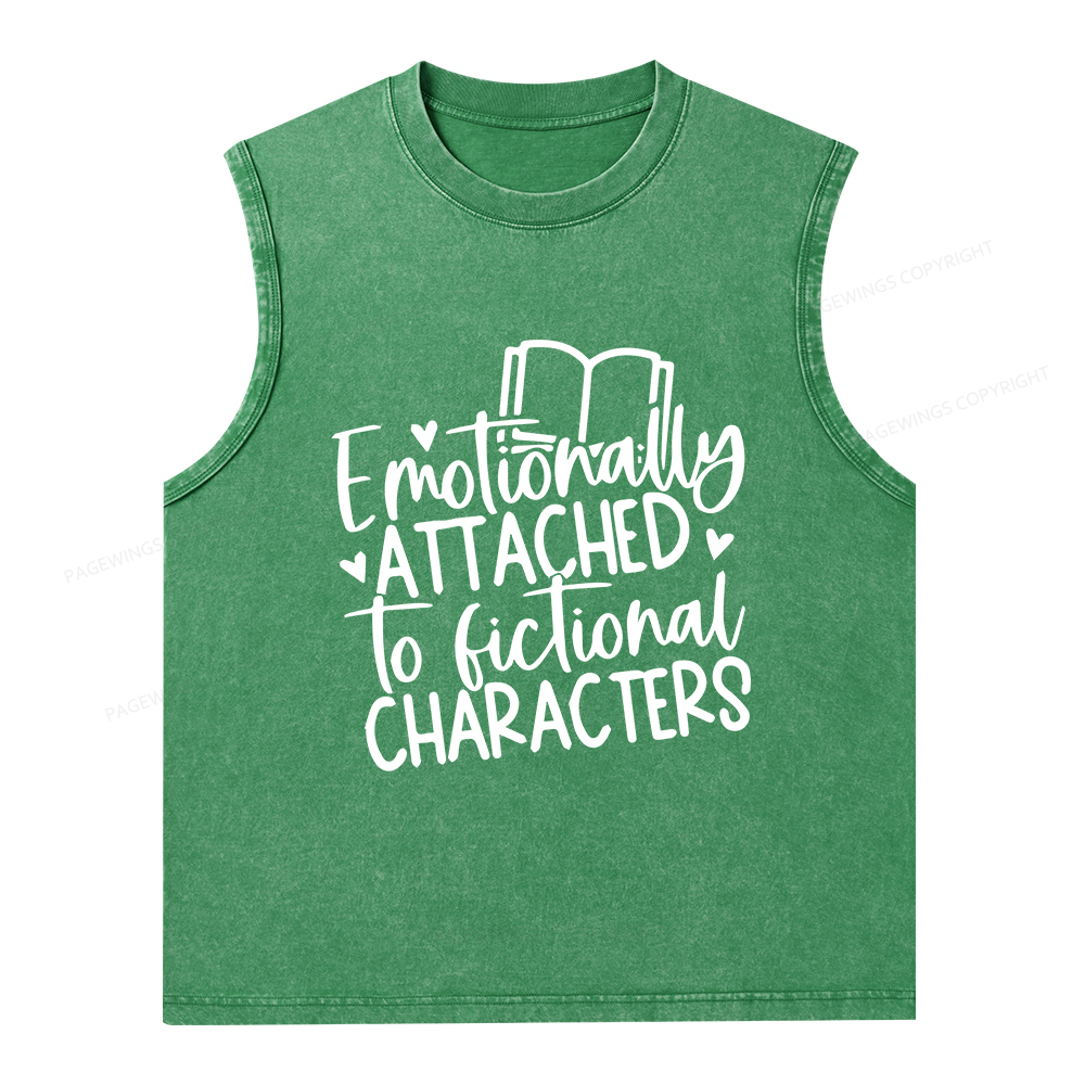 Pagewings Emotionally Attached To Fictional Characters Unisex Washed Tank Top