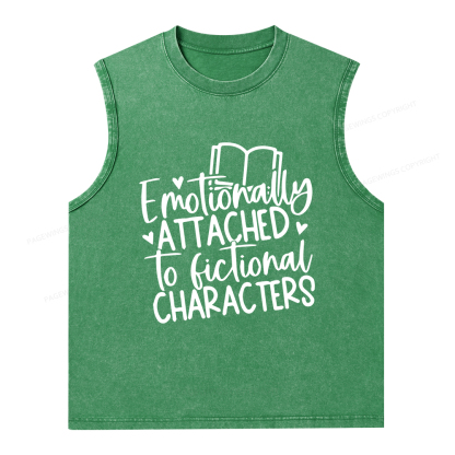 Pagewings Emotionally Attached To Fictional Characters Unisex Washed Tank Top