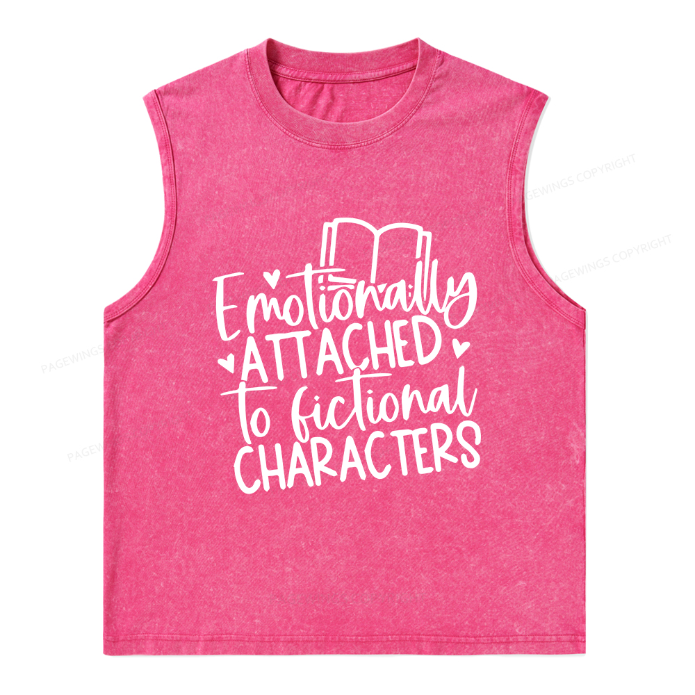 Pagewings Emotionally Attached To Fictional Characters Unisex Washed Tank Top