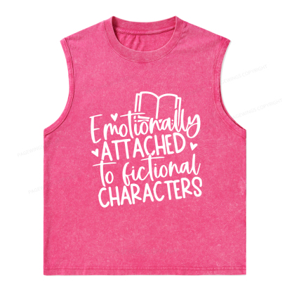 Pagewings Emotionally Attached To Fictional Characters Unisex Washed Tank Top