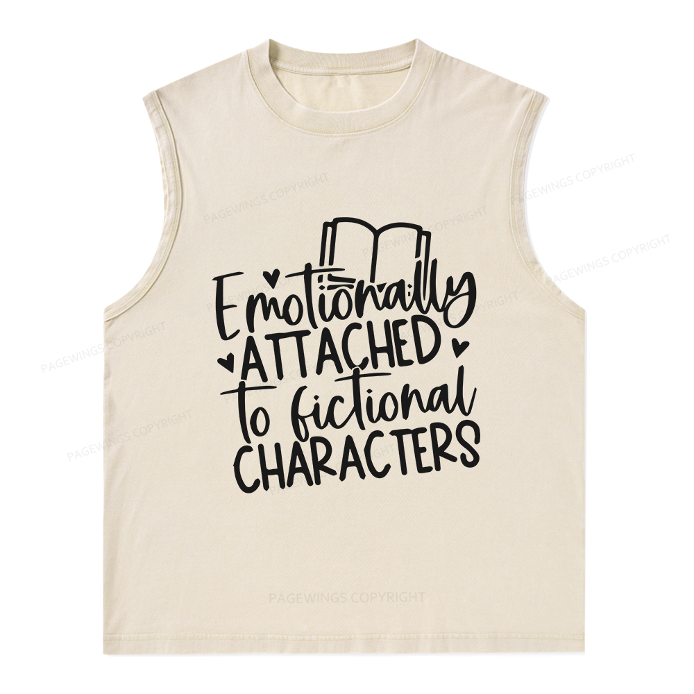 Pagewings Emotionally Attached To Fictional Characters Unisex Washed Tank Top