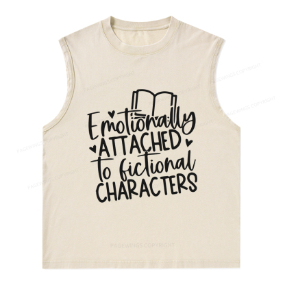 Pagewings Emotionally Attached To Fictional Characters Unisex Washed Tank Top
