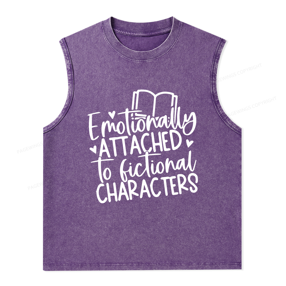 Pagewings Emotionally Attached To Fictional Characters Unisex Washed Tank Top
