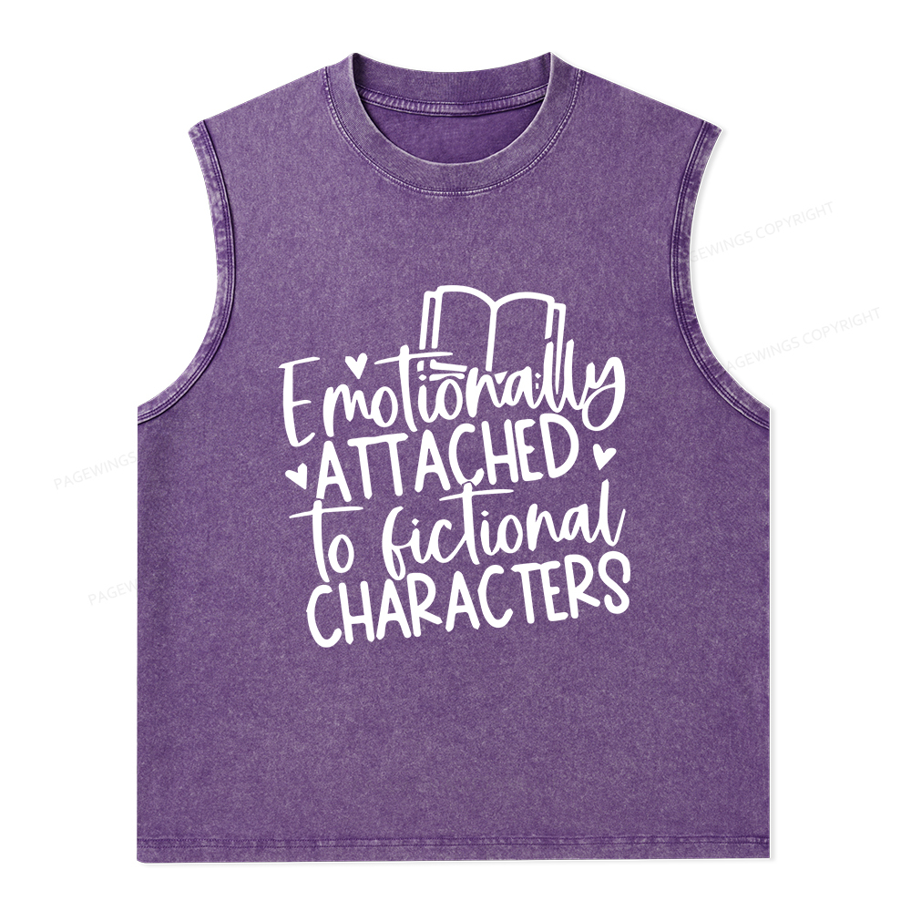Pagewings Emotionally Attached To Fictional Characters Unisex Washed Tank Top