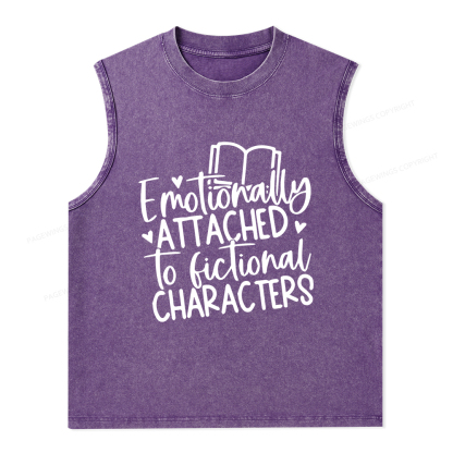 Pagewings Emotionally Attached To Fictional Characters Unisex Washed Tank Top