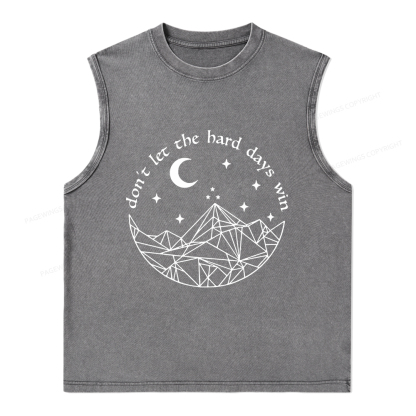 Pagewings Don’t Let the Hard Days Win Unisex Washed Tank Top