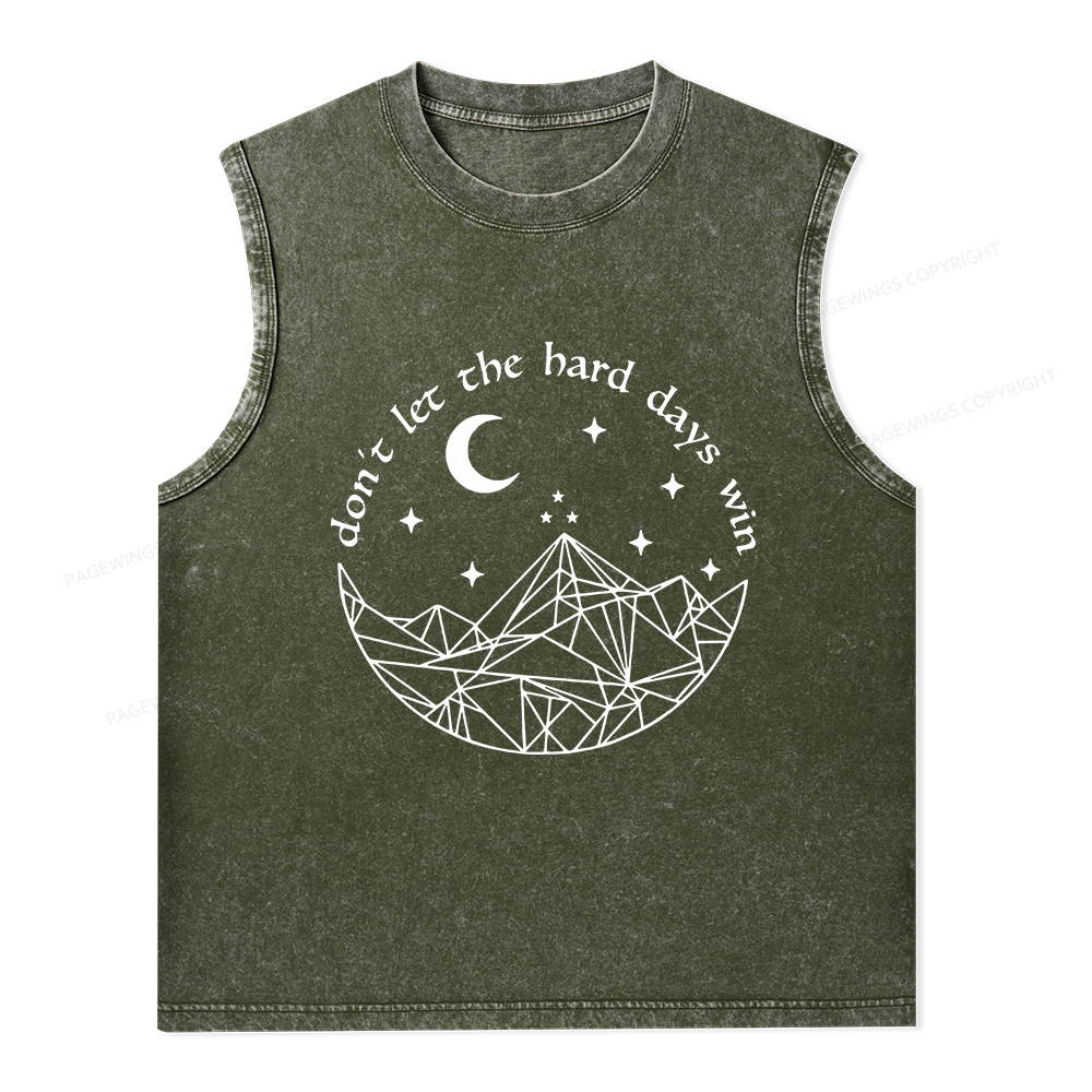 Pagewings Don’t Let the Hard Days Win Unisex Washed Tank Top