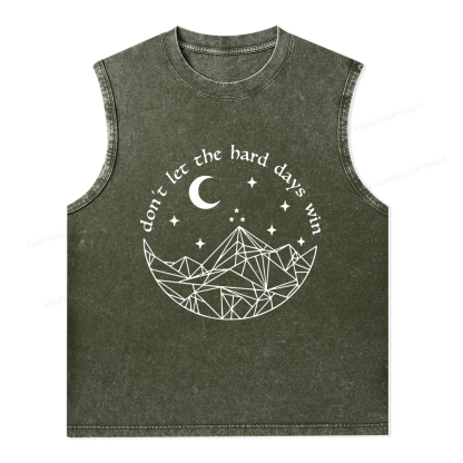 Pagewings Don’t Let the Hard Days Win Unisex Washed Tank Top