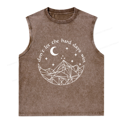 Pagewings Don’t Let the Hard Days Win Unisex Washed Tank Top