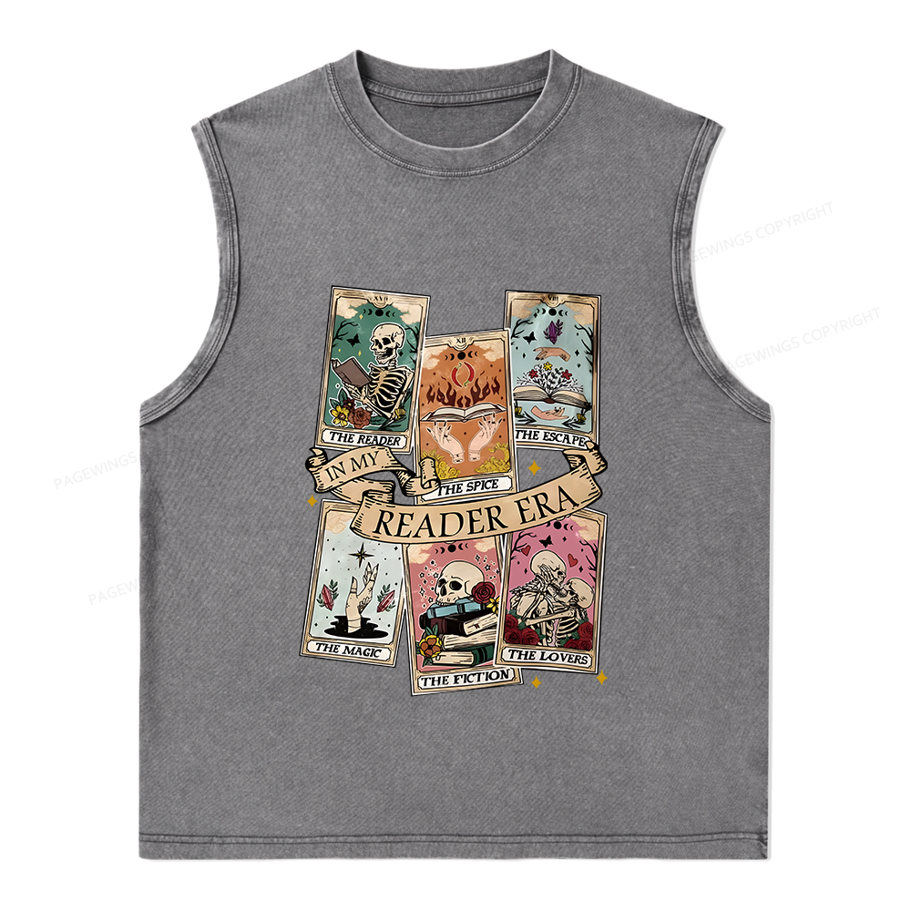 Pagewings Book Lover Gift Bookish Gift Unisex Washed Tank Top