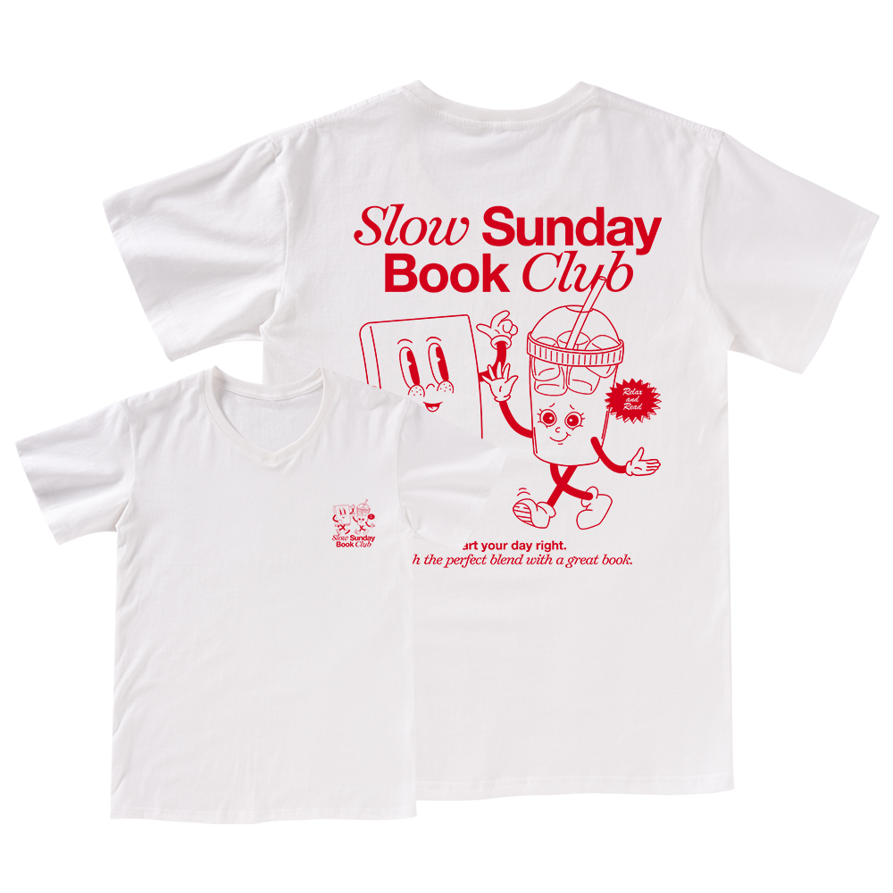 Pagewings Slow Sunday Book Club V-neck T-shirt